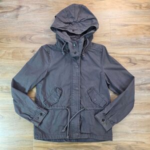💛H&M LOGG Gray Detachable Hood Utility Jacket Size 4